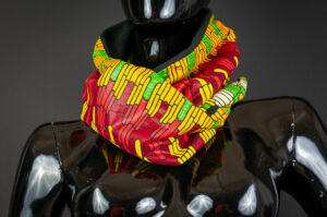 Echarpe snood ton rouge et jaune